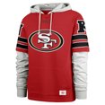 thumbnail image 2 of Men's '47 Scarlet San Francisco 49ers Double Header Blitz Cornerback Pullover Hoodie, 2 of 3