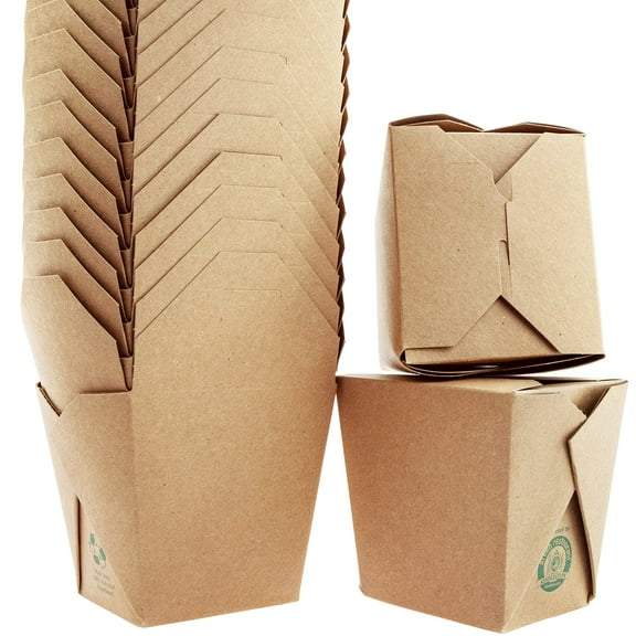 Avant Grub 26 oz Large Disposable Paper Take Out Boxes, 10 Pack
