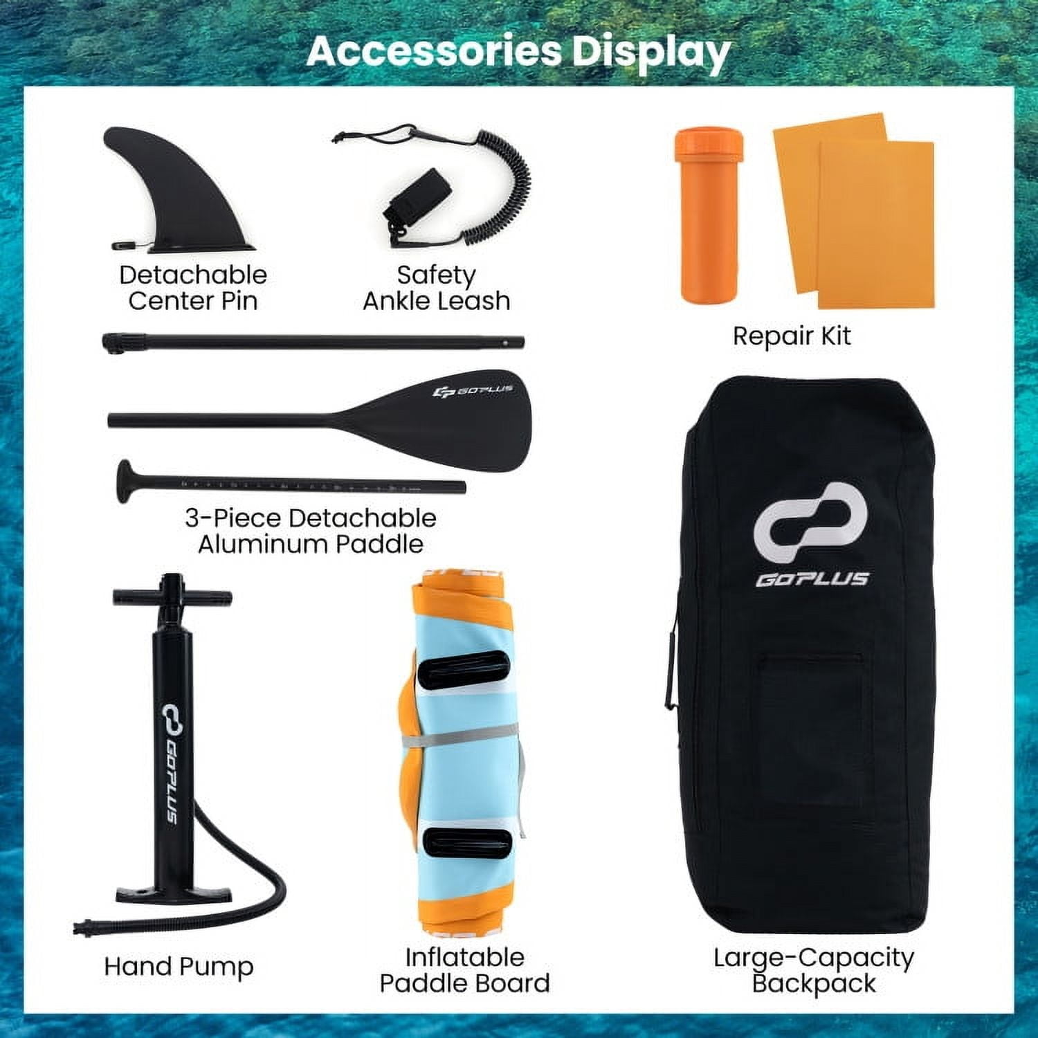 Yardi Yard Inflatable Stand up Paddle Board, Paddle Board with Adjustable Paddle and 3 Fins for Adults and Youths-S, Paddle Board for Outdoor, Yellow