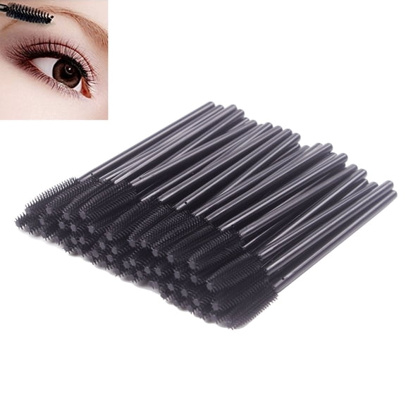 TECHMILY Disposable Silicone Mascara Brushes, 100-Pack One-Off Eyelash Wands for Smooth Lashes