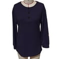 thumbnail image 3 of Women's Plus Size Tops Long Sleeve Waffle Knit Shirts Dressy Button Henley T-Shirts Casual Loose Fit Blouses for Work, 3 of 5