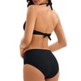 thumbnail image 4 of WAYUTE One Piece Swimsuit Women Solid Color High Cut Monokini Backless Rash Guard Elegant Tummy Control Summer Beach Bathing Suit, 4 of 5