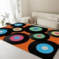 thumbnail image 2 of Colorful Sixties Vinyl Records Retro Area Rugs, Colorful Multi-Color Black Record Rug for Living Room, Soft Non-Slip Rugs for Girls Bedroom, Low Pile Carpet for Bedroom Kids Nursery Play Room 5x7ft, 2 of 6