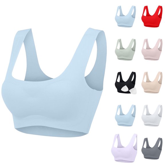 Lovzfmll Bras for Women, Sports Yoga Push-Up Bralette Bra, Standard Straps Pull-On Stretchable Full Coverage Support Bra