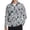 Blue Monstera Palm Leaves, variant on Xoenoiee Tree Leaves Mountain Print Quarter Zip Pullover for Men, Long Sleeve 1/4 Zip Polo Shirt Breathable Lightweight Golf Athletic Fishing Shirts Sun Protection Running Tennis Shirts, S