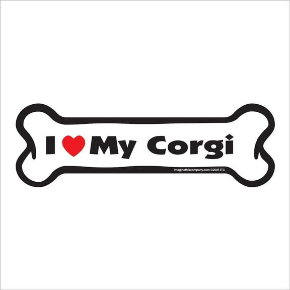 I Love My Corgi Bone Magnet