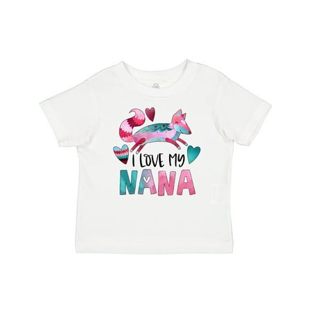 

Inktastic I Love My Nana Pink and Blue Fox with Hearts Boys or Girls Baby T-Shirt