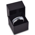 thumbnail image 3 of P. Manoukian Tungsten Wedding Band Ring 6mm for Men Women Blue Grey Beveled Edge Brushed Lifetime Guarantee Size 5.5, 3 of 4