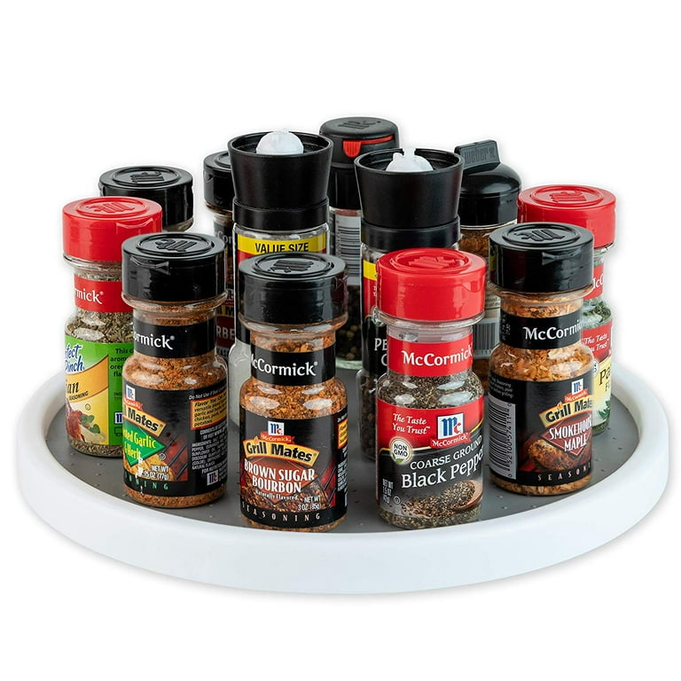 Homeries Lazy Susan Turntable 12 Inches Single Round Rotating Kitchen Spice Organizer for Cabinets Pantry Bathroom Refrigerator Non Skid