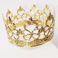 thumbnail image 4 of 1PC Kids Crown Hollow Iron Iron Patterned Crown Cake Decoration para Fiesta Cumpleaños Suministros (Patrón General, Dorado), 4 of 5