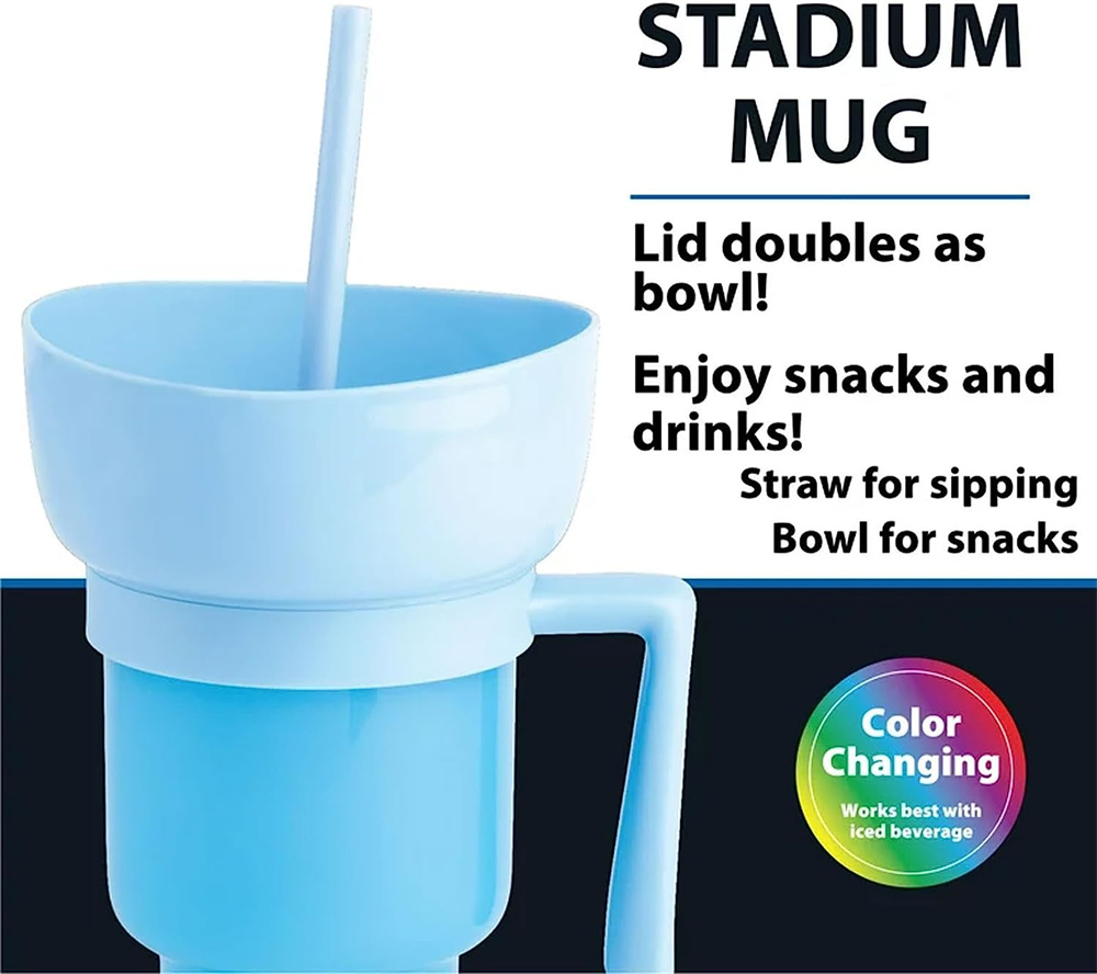 Stadium Tumbler With Snack Bowl 1 Travel Snack Drink Cup - Temu