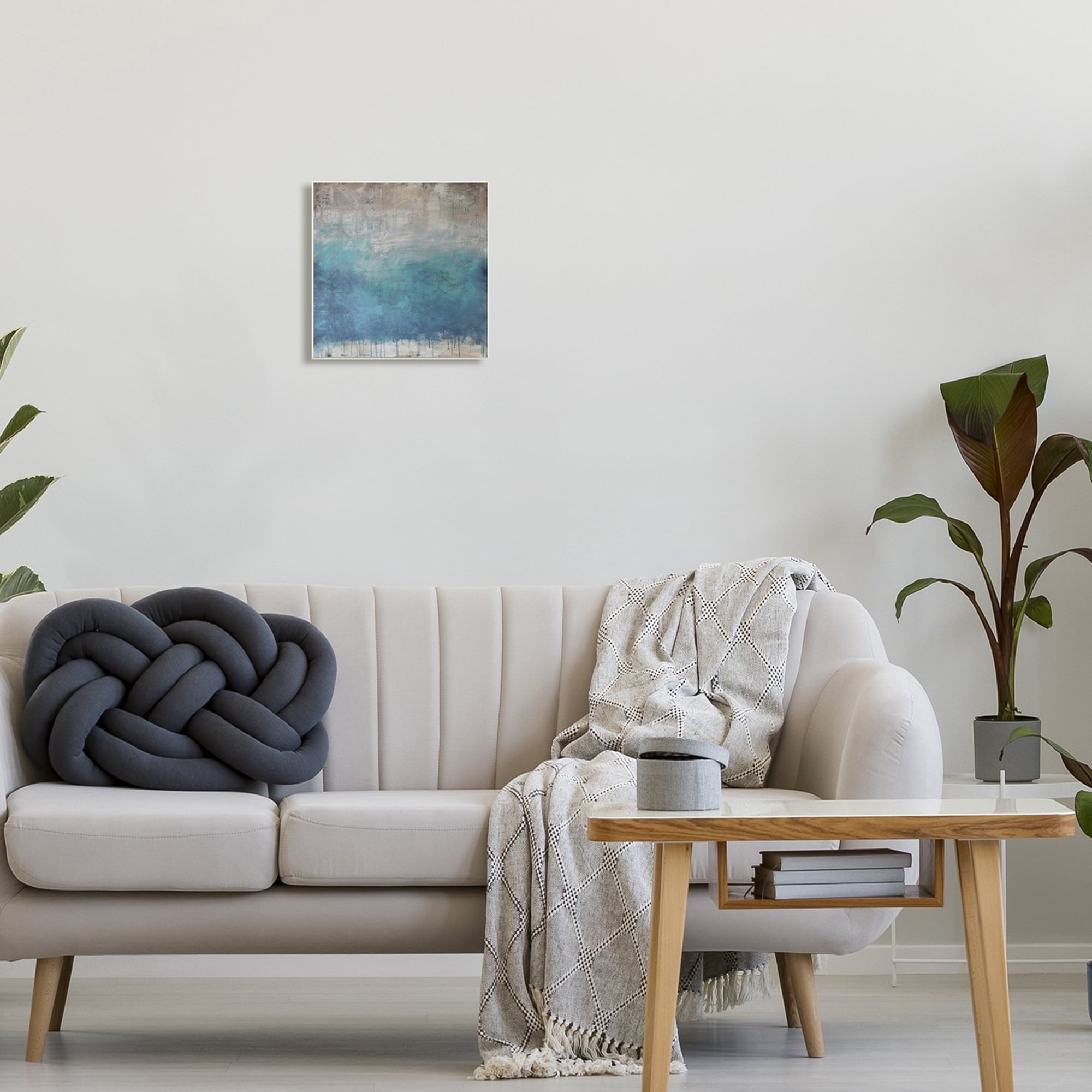 Stupell Industries Paint Drip Hatched Blue Abstract Modern Ombre Painting Unframed Art Print Wall Art, Design by Judi Bagnato