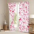 thumbnail image 3 of Manfei Watercolor Dot Bow Curtains and Drapes Pack of 2 (52x63 Each),Pink Heart Print Black Out Curtains, 3 of 6