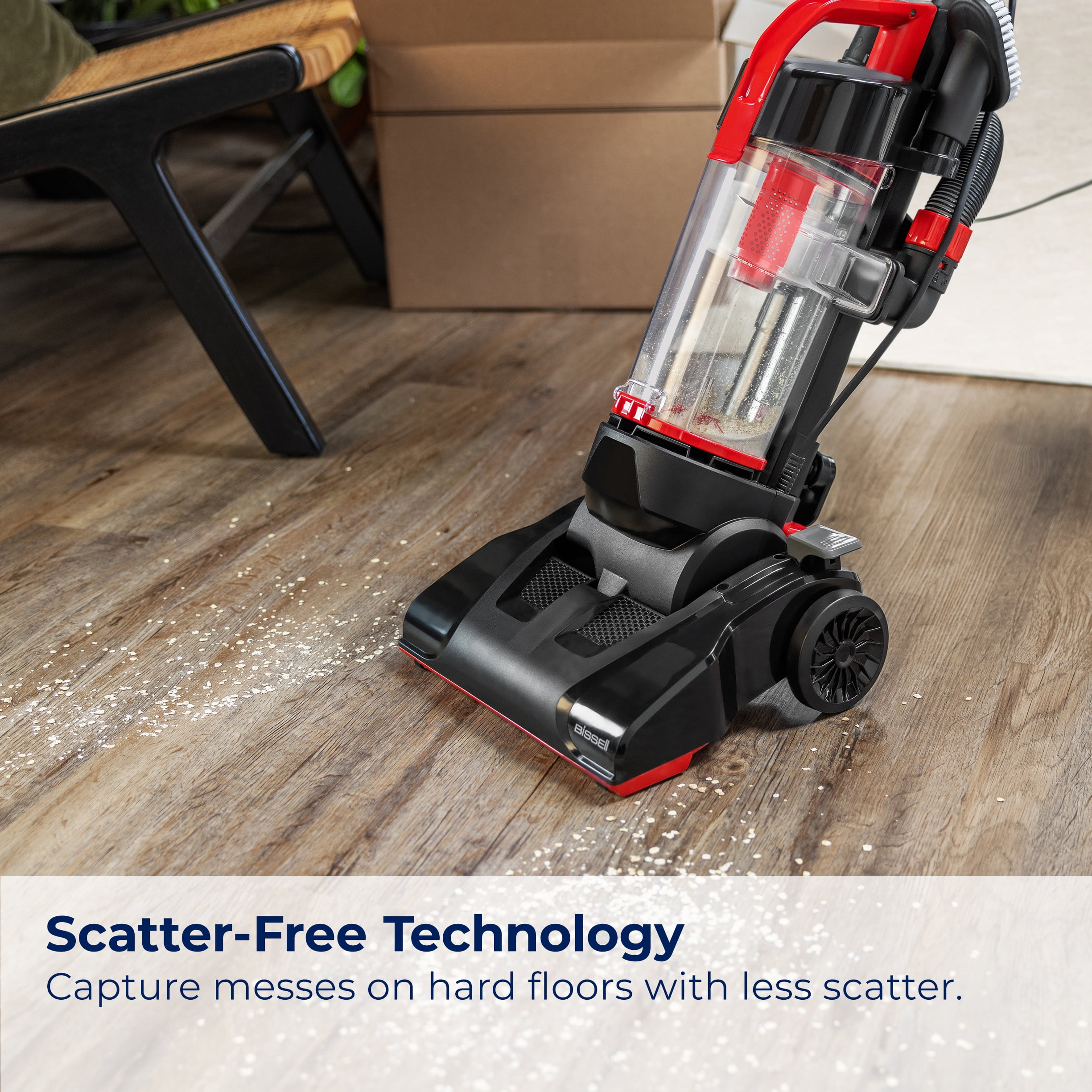 BISSELL CleanView Compact Upright Vacuum with Scatter-Free Technology, Red, 3508