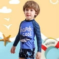 thumbnail image 3 of GYRATEDREAM Boys 2 Piece Rash Guard Set Swimsuit UPF 50+ Long Sleeve Swimwear with Swim Trunks Bathing Suit for 4-8Y Blue, 3 of 8