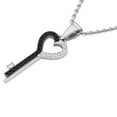 thumbnail image 3 of Dazzlingrock Collection 0.15 Carat (ctw) Round Black & White Diamond Heart Key Pendant with 18 Inch Silver Chain for Women in 18K White Gold, 3 of 5