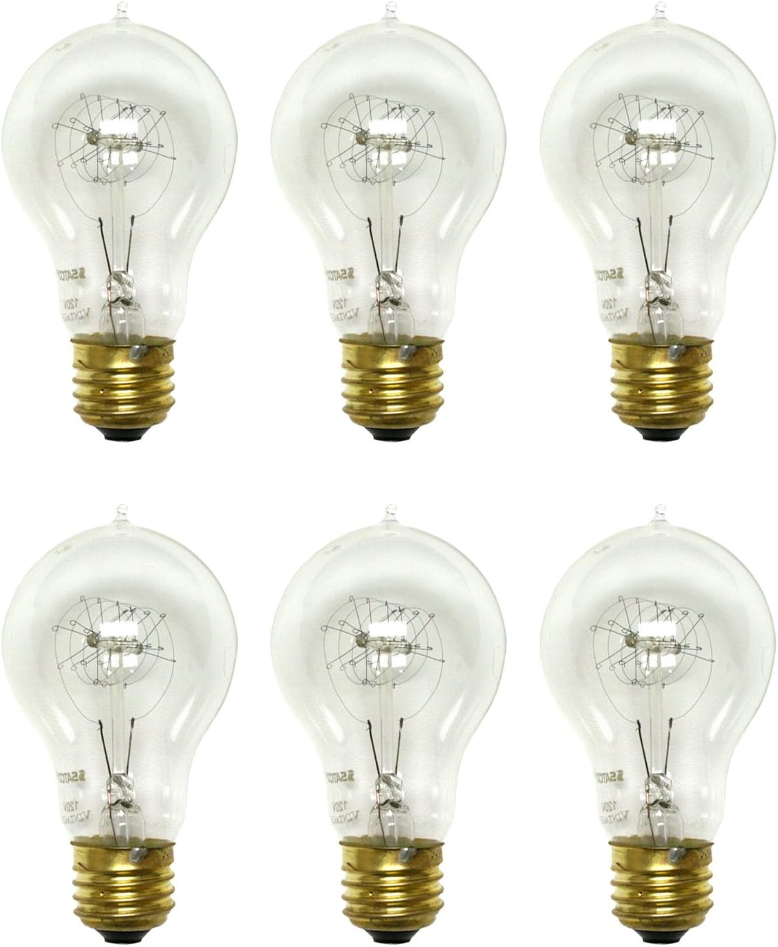 Satco S2411 Vintage Style Incandescent Filament A19 Light Bulbs 25W 120V 2700K E26 Medium Base Dimmable (6 Pack)