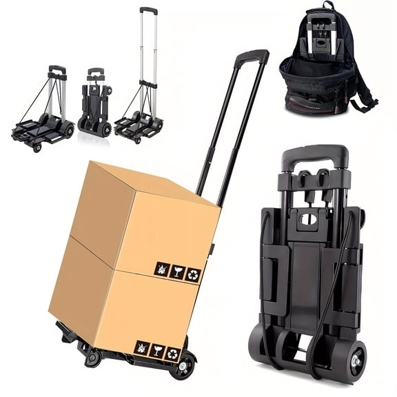 [1pc Heavy Duty Folding Hand Truck] 1pc Heavy Duty 70 Lbs Folding Hand Truck | Collapsible Folding Utility Garden Wagon With Wheels | Portable Camping Cart For Shopping, Sports, Picnic,