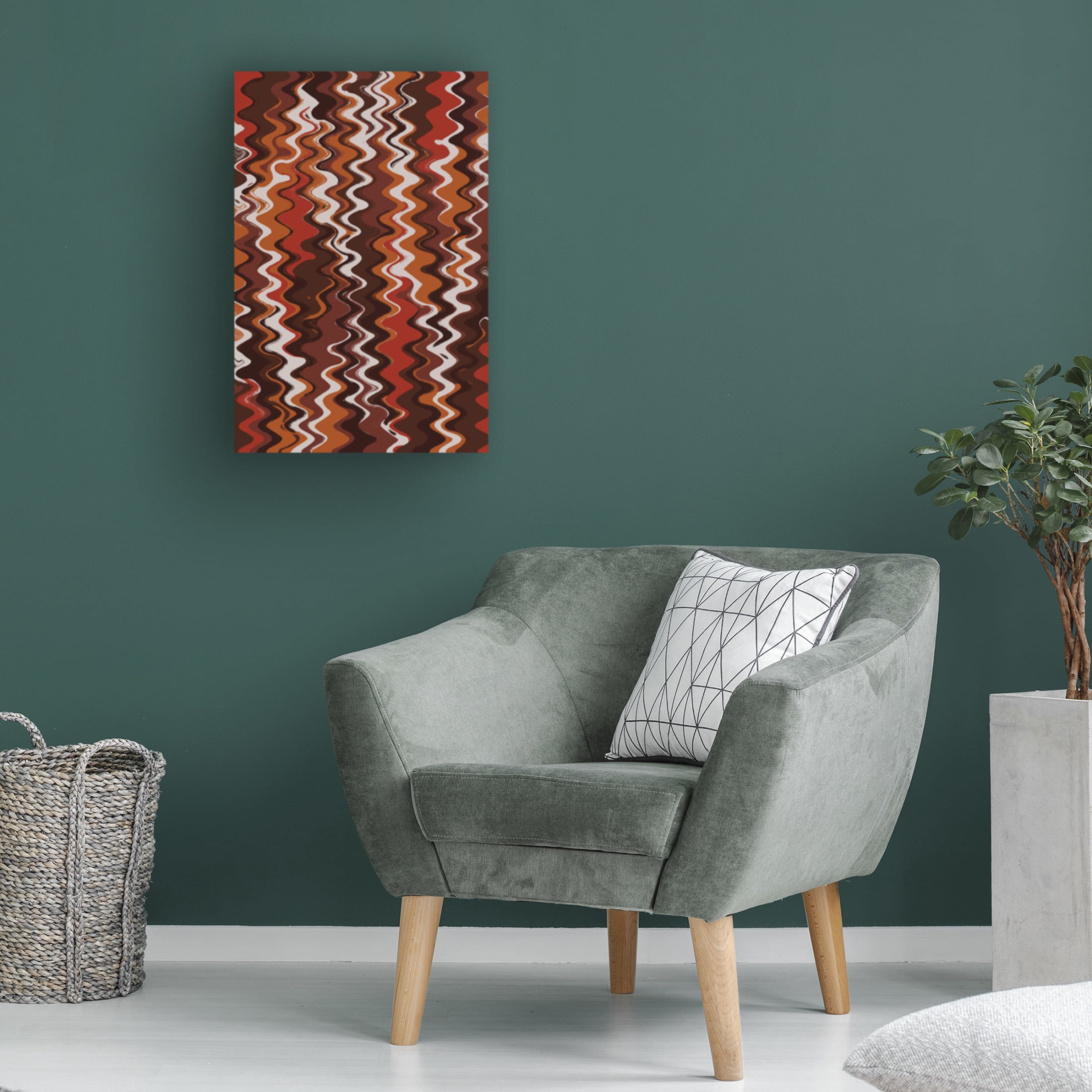 Canvas Wall Art - Treechild 'Earthy Color Zig Zag Pattern' Wall Art for Living Room, Bedroom, or Office D?cor by Trademark Fine Art - 30 x 47 Inches