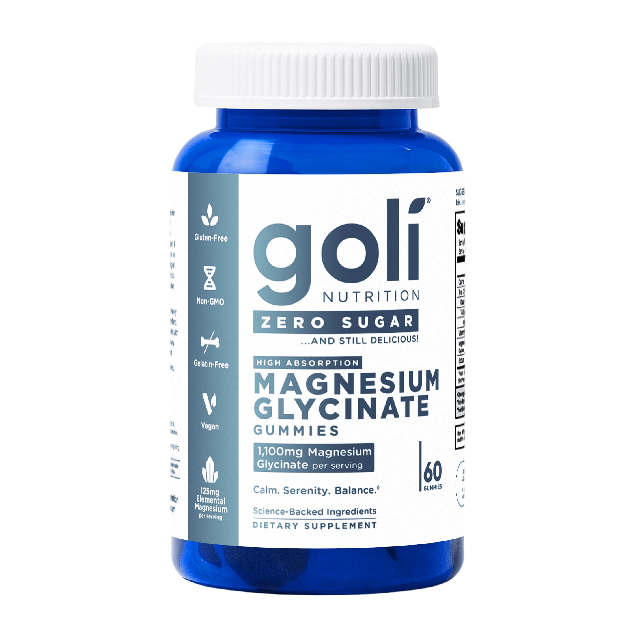 (2 pack) Goli Nutrition Magnesium Zero Sugar Gummies, 60 Count