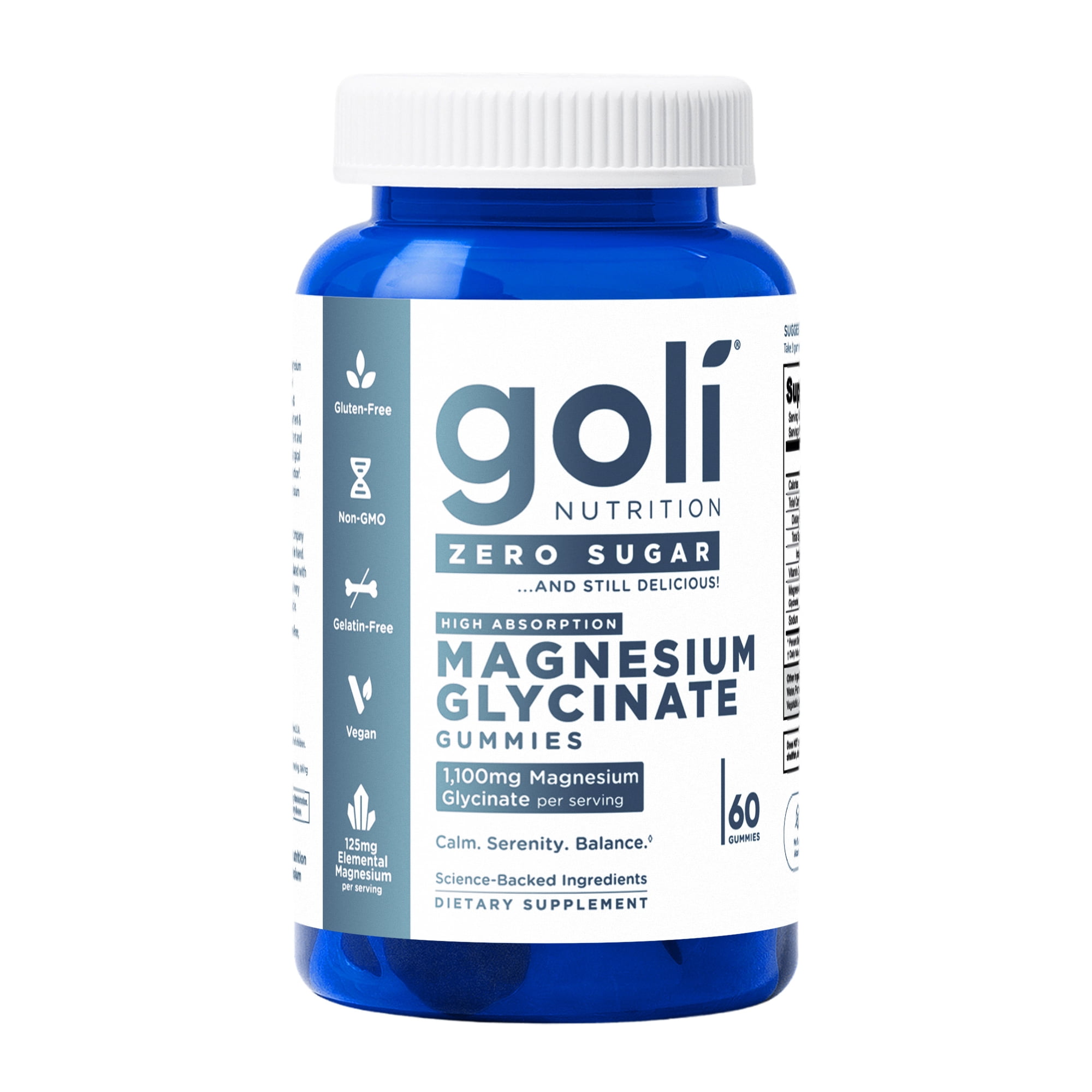Goli Magnesium Zero Sugar Vegan Gummies, 60 Count
