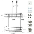 thumbnail image 6 of Aitatty Over The Door Shower Caddy: Hanging Stainless Steel Bathroom Organizer, No Drilling Shower Shelves with 2 Soap Holder, 1 Brush Holder, 4 Hooks - Sliver, 6 of 7