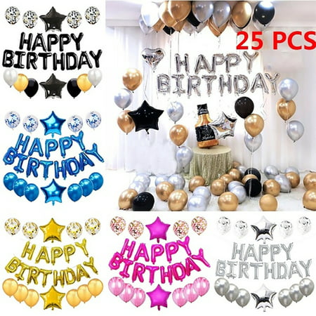 Happy First Birthday Balloons Set 1 year old Baby Boy Girl Party