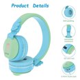thumbnail image 3 of Auriculares inalámbricos plegables Riwbox BT05 con límite de volumen y micrófono/TF compatible para iPad/iPhone/Tablet verde y azul, 3 of 3