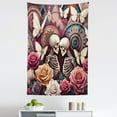 thumbnail image 2 of Ambesonne Hippie Wall Hanging Tapestry, Skeleton Valentines Trippy, 30"x45", Pale Pink Eggshell Pink, 2 of 3