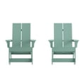 thumbnail image 2 of BizChair Modern Commercial Poly Resin Wood Adirondack Rocking Chair - All Weather Sea Foam Polystyrene - Dual Slat Back - Stainless Steel Hardware - Set of 2, 2 of 12