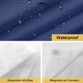 thumbnail image 4 of No Hook Navy Blue Pure Color Shower Curtain with Snap in Liner Set, Aesthetics Contemporary Luxury Waterproof Fabric Bathroom Curtains with See Through Top Window, Hotel Style Modern 66 x 72 Inch, 4 of 9