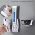 thumbnail image 4 of Automatic Toothbrush Dispenser Wall Mount Toothpaste Squeezer and Toothbrush Holder Set for Kids Family Bathroom Use (Black), 4 of 5