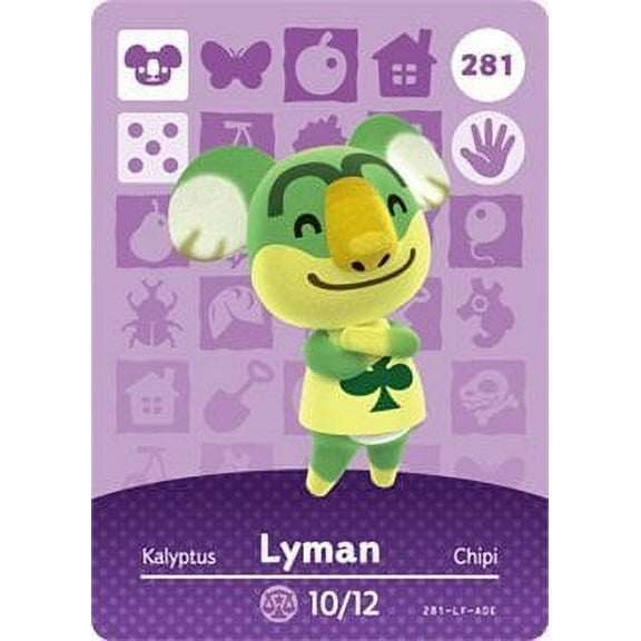 Lyman - Nintendo Animal Crossing Happy Home Designer Amiibo Card - 281 - Walmart.com
