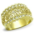 thumbnail image 1 of Bague en Acier Inoxydable IP Gold pour Femmes avec Cristal de Qualité Supérieure en Transparent - Taille 8, 1 of 1