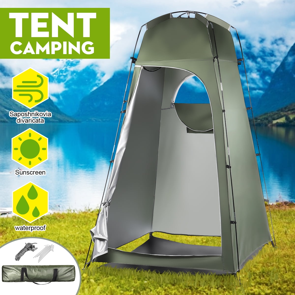 Rain Shelter for Camping & Beach Camp Toilet Lightweight & Sturdy Foldable Instant Portable Outdoor Shower Tent GigaTent Pop Up Pod Changing Room Privacy Tent Easy Set Up 