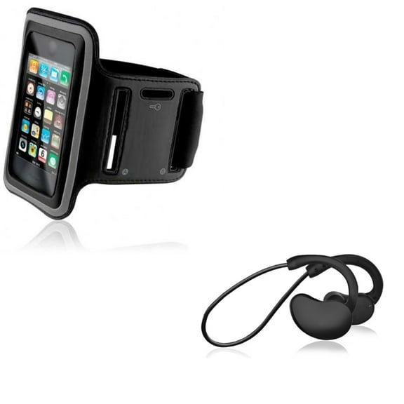 Gym Workout Sports Running Armband w Hands-free Microphone Sports Earphones Wireless Headphones D1X for Blackview BV8000 Pro - BLU Vivo XL4, R1 Plus - CAT S48c - Coolpad Canvas - HTC Bolt