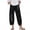 #7-Black, variant on Pntutb Womens Summer Casual Loose Cotton And Linen Pocket Print Trousers Pants