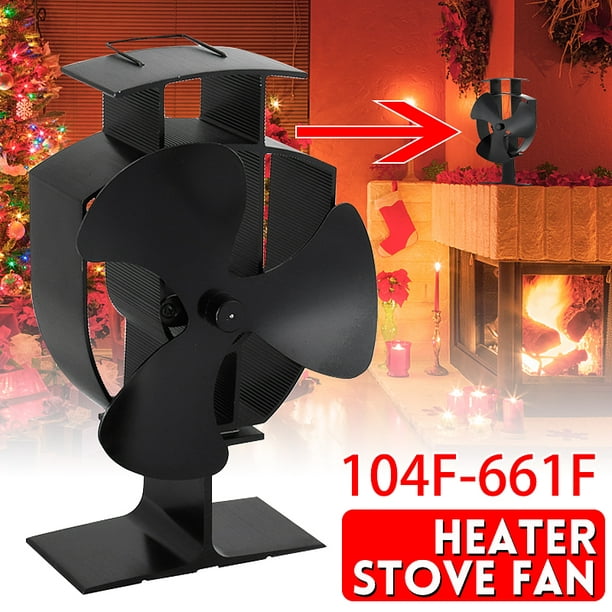 Wood Heater 7 Blade Stove Fan Fireplace Fire Heat Fan Saving Ecofan