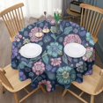 thumbnail image 3 of Pioneer Flower Floral Print Pattern Round Tablecloth 60"x60",Wrinkle Wipeable Table Cloth for Kitchen Dining Room Picnic Patio Party, 3 of 6