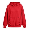thumbnail image 7 of Nowekniz Women Oversized Drop‑Shoulder Fleece Hoodie Pullover Sweatshirt, Soft‑Touch Top With Large Kangaroo Pocket, Solid Color Casual Fall Daily Outfits, 7 of 7