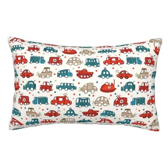 Fotbe Artoon Car Funda de Almohada Decorativa Estilo Occidental, Lujo en Algodón, Fundas para Almohadas King, Cojín Estampado para Decoración del Hogar-14"x20"