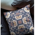 thumbnail image 4 of 16" Blue White Floral Indoor Outdoor Zip Throw Pillow, 4 of 4