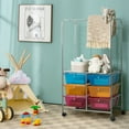 thumbnail image 2 of Costway 6 Drawer Rolling Storage Cart w/Hanging Bar Office School Organizer Multicolor, 2 of 10