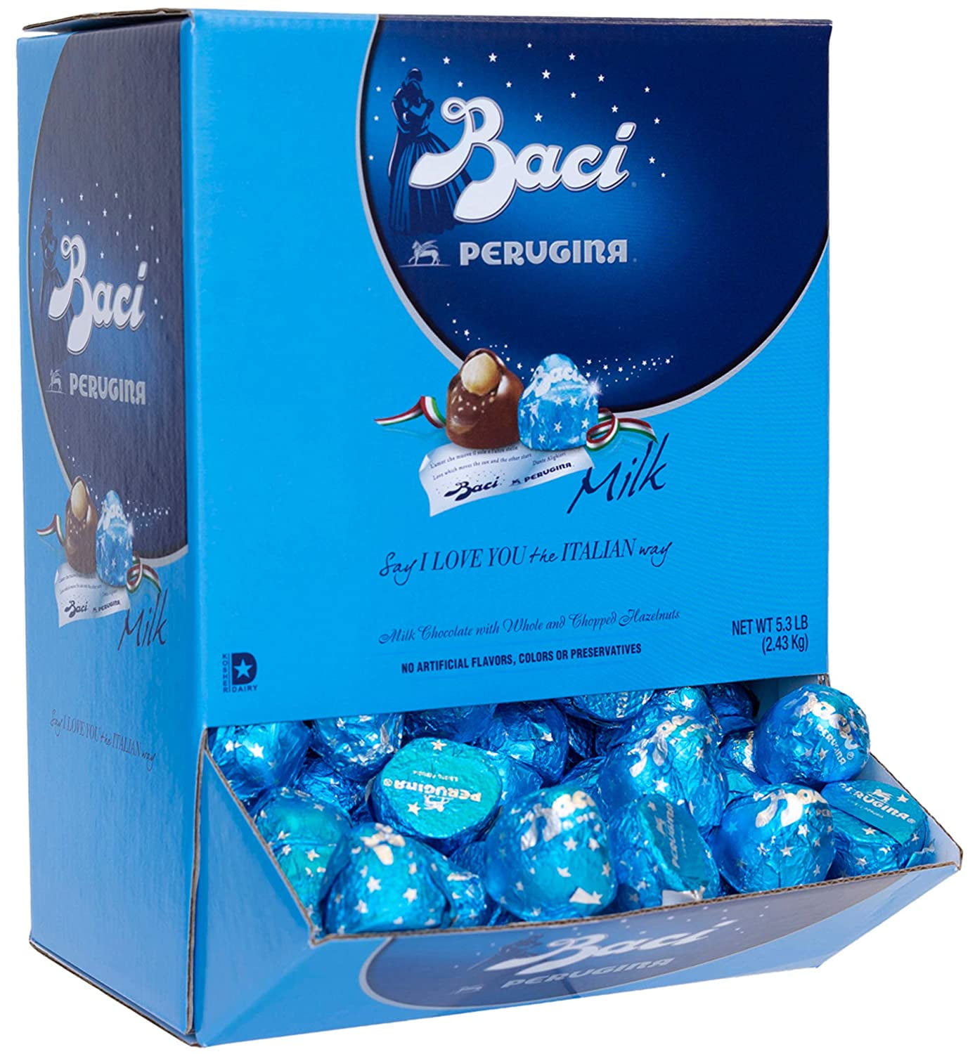 Perugina Baci Display Box, Milk Chocolate, 5.3 Pound