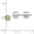 thumbnail image 4 of Auriga Fine Jewelry Stainless Steel Polished Green CZ May Birthstone Post Stud Earrings for Women, 4 of 6