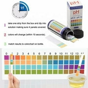 Weloille 100 Pcs PH Test Strips, 0-14 Wide Range High Accuracy Universal Test Paper, Water Soil Acidity Testing Kit for Drinking Water, Aquarium, Pool, Hydroponics, Lab Use