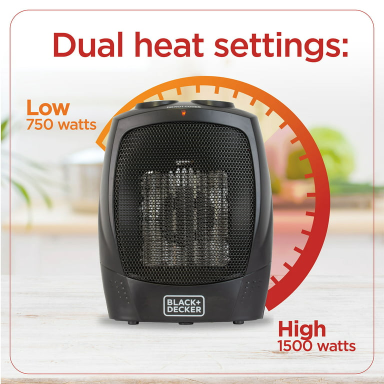  BLACK+DECKER Space Heater with Adjustable Thermostat, Ceramic  Tower Heater, Portable Heater & Tower Fan with 3 Settings, Oscillating  Electric Heater for Larger Rooms : Home & Kitchen