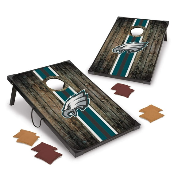 Wild Sports NFL Philadelphia Eagles 2' x 3' MDF Deluxe Cornhole Set - with Corners and Aprons, Team Color