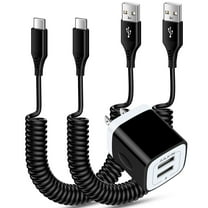 Charging Block Type C,AILKIN Dual USB Wall Charger Block Adapter with 2Pack High Speed Coiled Type C Cable 6ft Plug Brick 5V/2.1A Android Phone Charger Block Type C Charger Fast Charging