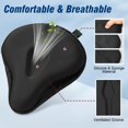 thumbnail image 3 of Cojín de asiento de bicicleta Zacro acolchado en gel para hombre y mujer, color negro, 3 of 8